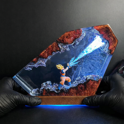 Anime inspired resin lamp