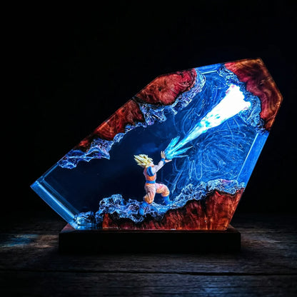 Anime inspired resin lamp