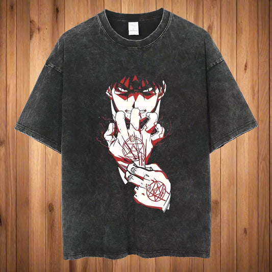 Red Eye Alchemist Anime-Inspired Vintage Tee